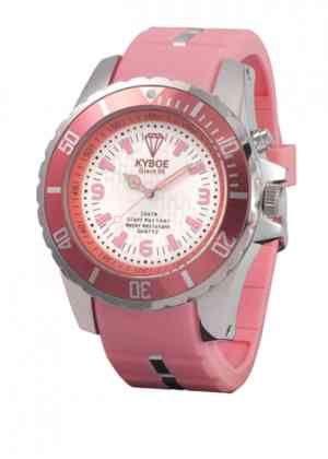 Нежно-розовые часы Kyboe с белым циферблатом
