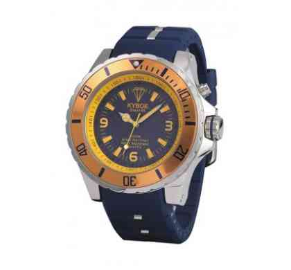Синие наручные часы с желтым циферблатом