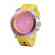 Желтые часы Kyboe с розовым циферблатом